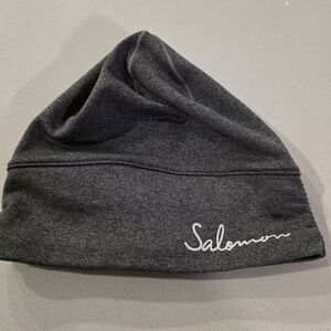 Salomon Gray Beanie Hat Lightweight Performance Running